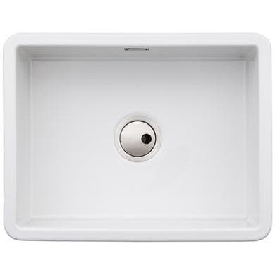 Abode Sandon Single Bowl Inset / Undermount White Ceramic Kitchen Sink