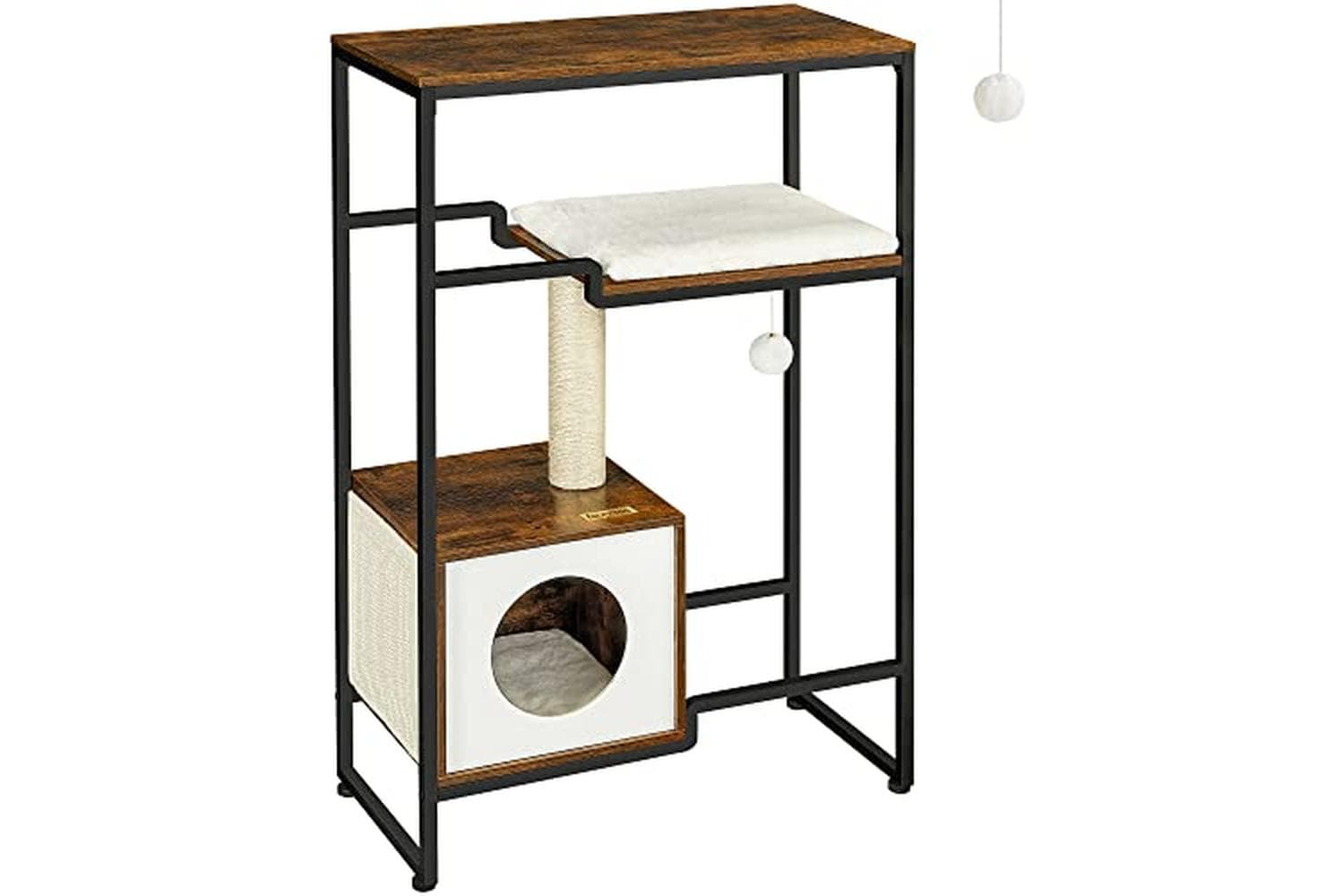 Feandrea Cat Scratching Post | 2-in-1 Furniture | Vintage Brown | 74 X 34 X 114 Cm