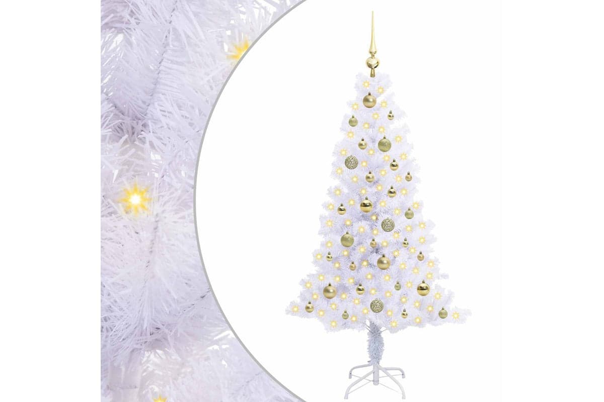 Vidaxl Artificial Christmas Tree With Stand White 150 Cm Pvc And Steel