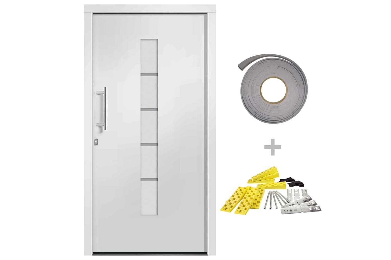 vidaXL 3056810 Front Door Aluminium And Pvc White 100x210cm