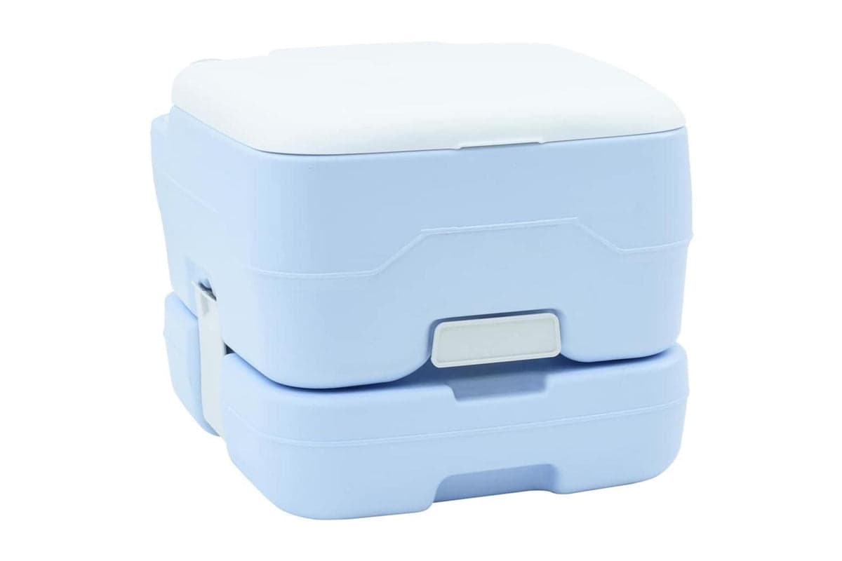 Vidaxl Camping Toilet Manual Light Blue And White 41.5 X 36.5 X 30 Cm