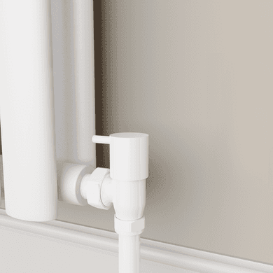 Elego White Modern Manual Angled Radiator Valves (pair)