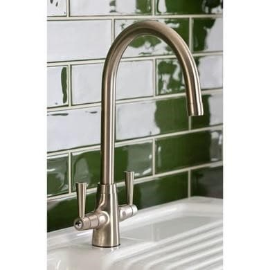 Abode Stamford Dual Lever Mixer Tap - Brushed Nickel