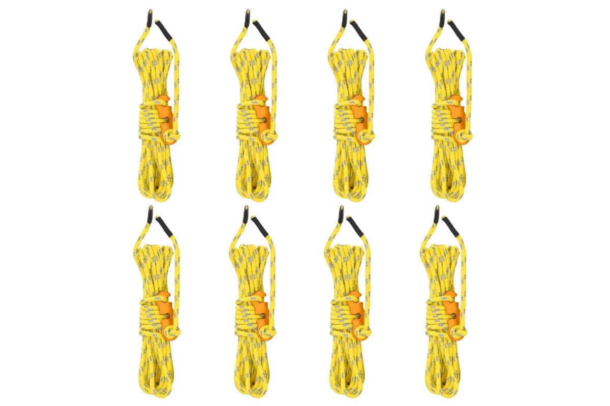 vidaXL 4008136 Tent Guy Ropes With Spanners Reflective 8 Pcs 4 M 4mm