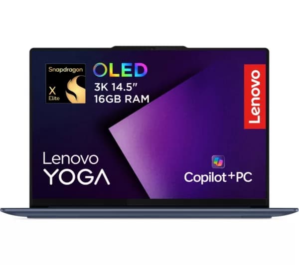 LENOVO Yoga Slim 7X 14" Laptop, Copilot+ PC - Snapdragon X Elite, 1 TB SSD, Cosmic Blue