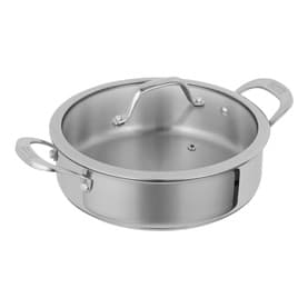 Allround Uncoated Serving Pan with Glass Lid 24cm