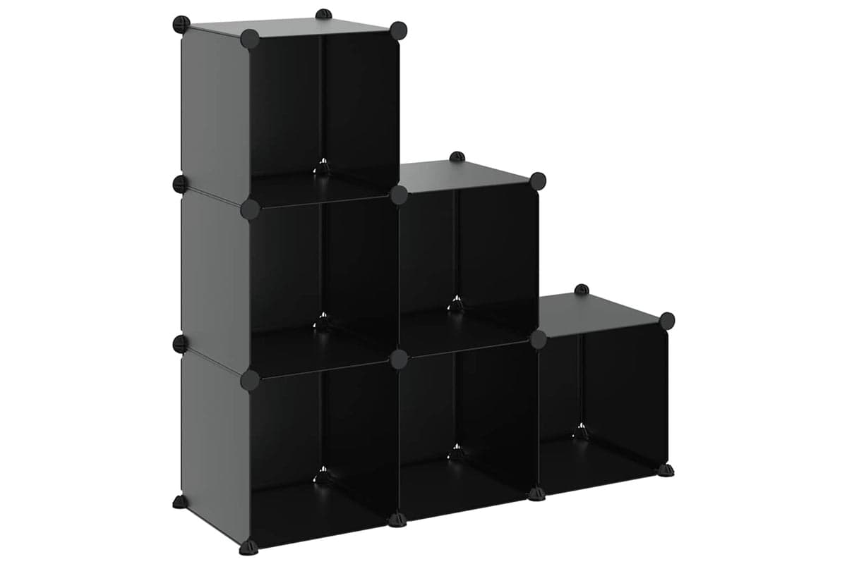 Vidaxl 340548 Storage Cube Organiser With 6 Cubes Black Pp