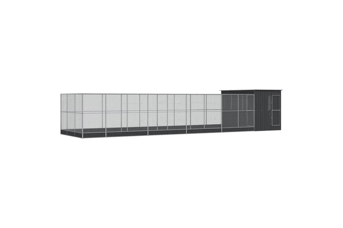 Aviary With Extension Silver 1118x303x216 Cm Steel