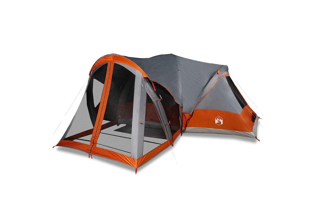 Vidaxl Family Tent Tipi 8-person Grey And Orange Waterproof