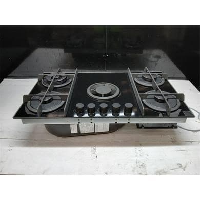 Refurbished Elica Nikolatesla Flame 88cm Gas Venting Hob with Built-In Extractor Fan - Black