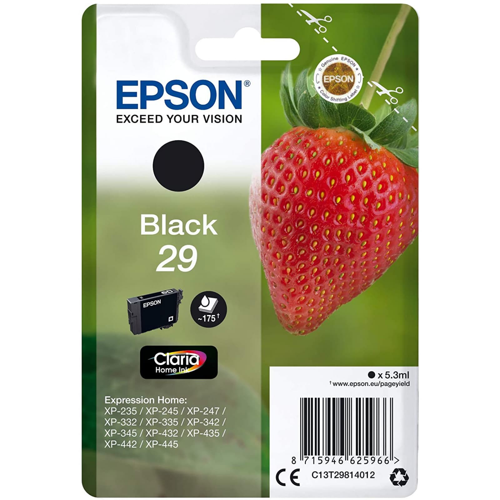 Epson 29 Original Ink Cartridge - Black | C13T29814012