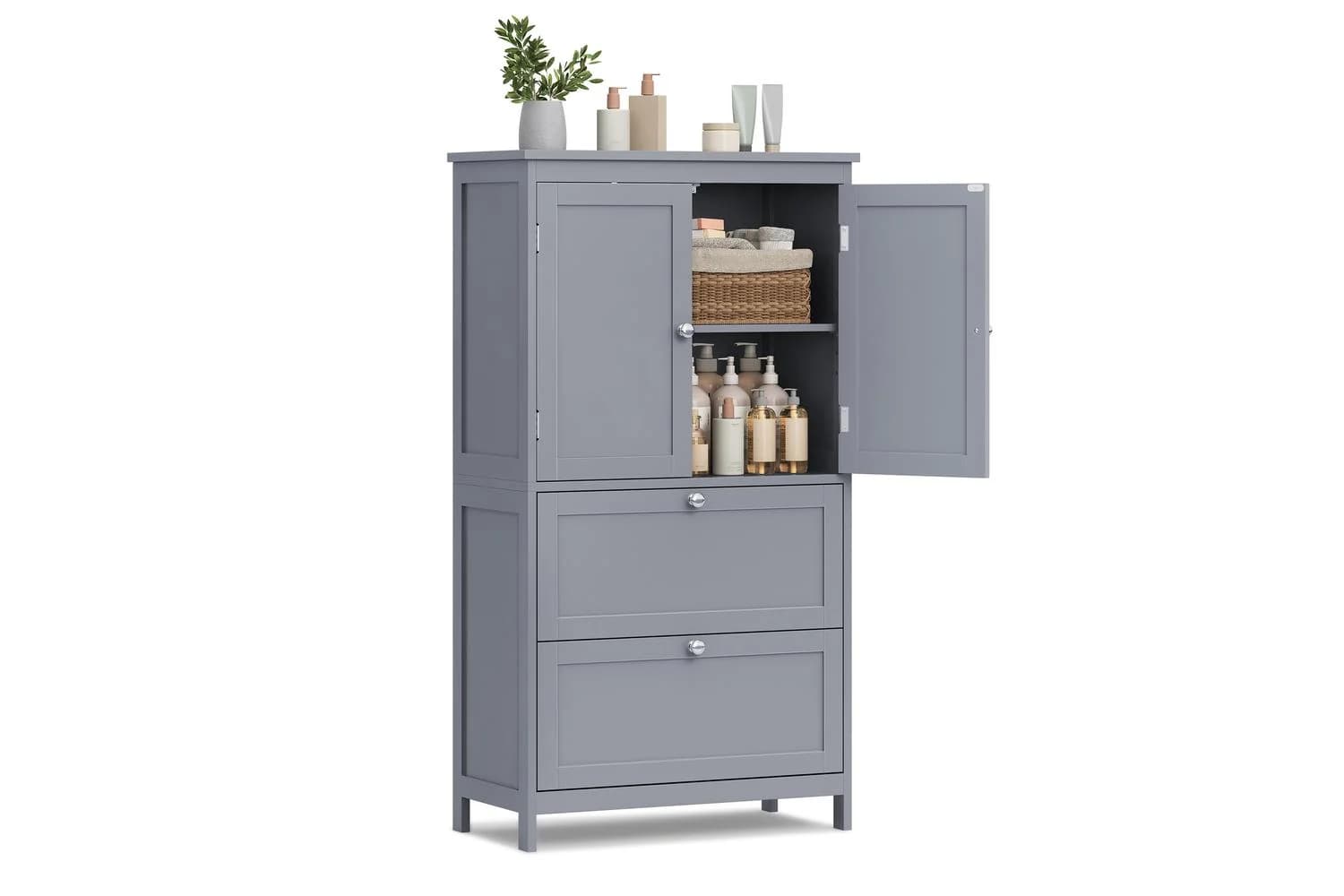 Vasagle Bathroom Cabinet | Freestanding Storage Unit | Mdf | 60 X 30 X 110 Cm