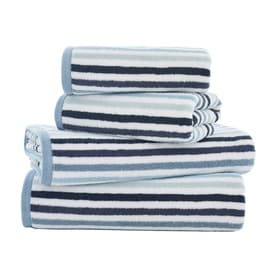 Linear Stripe Towel Blue