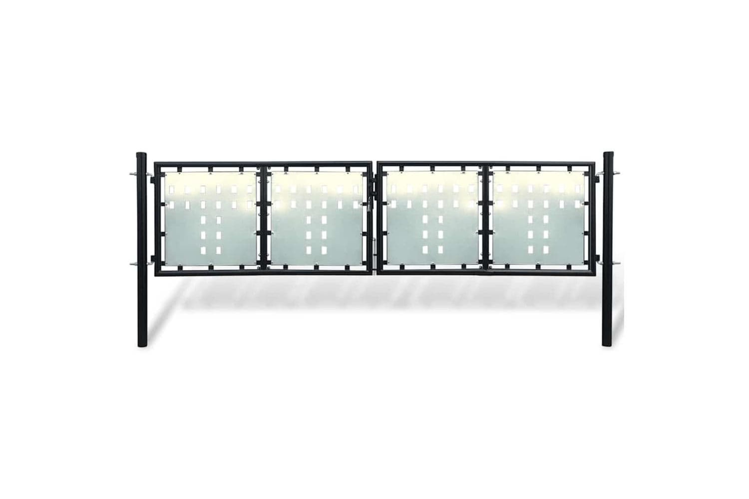 vidaXL 141690 Black Double Door Fence Gate 300 X 125cm