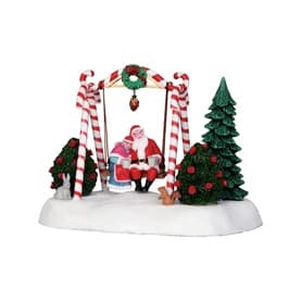 Santa Swing Animated Scene 13cm