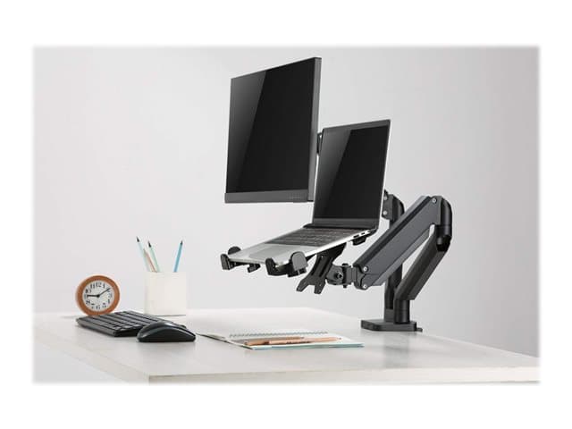 MANHATTAN - Laptop Holder for VESA mount, Fits VESA 75x75 and 100x100mm, Fits laptops up to 17.3" (max 4kg), Black, Lifetime Warranty mounting component - adjustable - for notebook - black