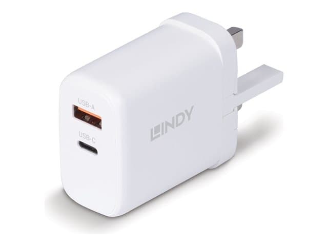 Lindy - power adapter - GaN - USB-C, USB - 65 watt