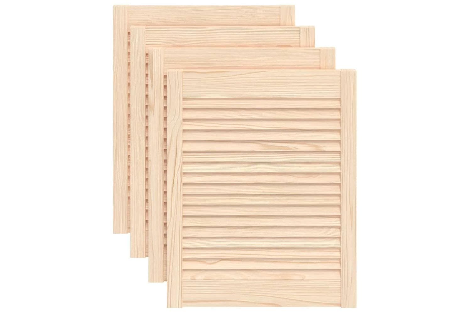 Vidaxl 151120 Louvred Doors 4 Pcs Solid Pine Wood 61.5x49.4cm