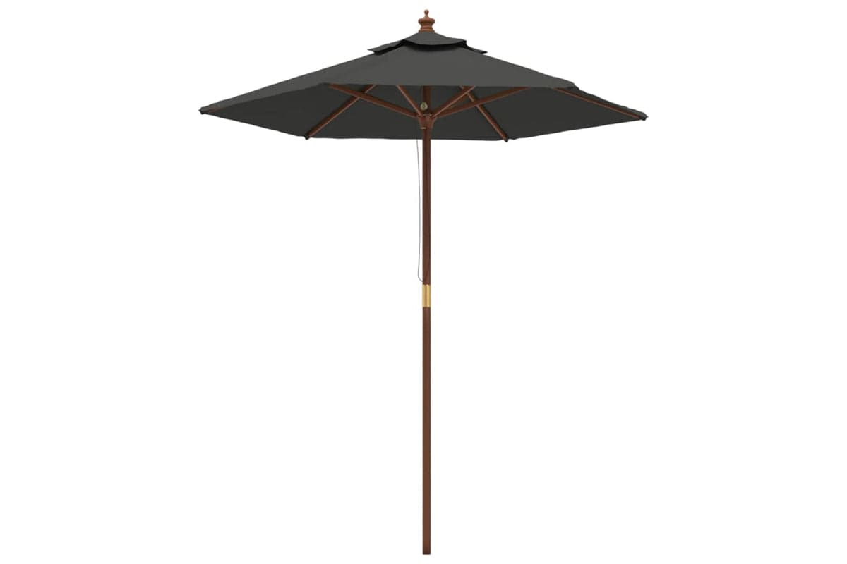 vidaXL 363161 Garden Parasol With Wooden Pole Anthracite 196x231cm