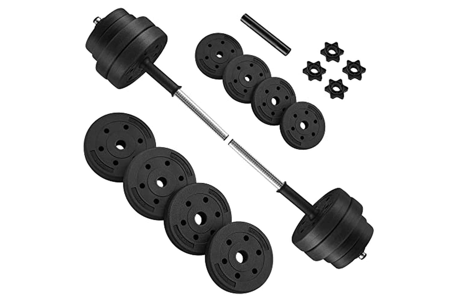 Songmics 2-in-1 Dumbbells Set | Adjustable Weights | Black | 2 X 15 Kg