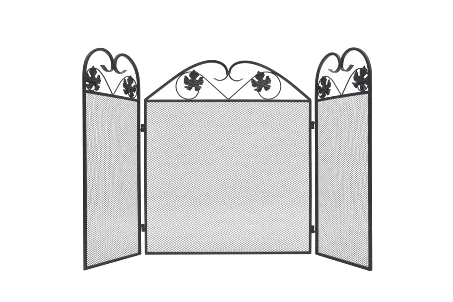 Vidaxl 242005 3-panel Fireplace Screen Iron Black