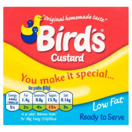 Bird's Ready To Serve Low Fat Custard Carton 500g