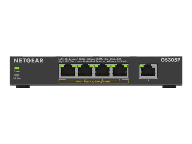NETGEAR - 300 Series GS305P - Version 3 - switch - SOHO - 5 ports - unmanaged