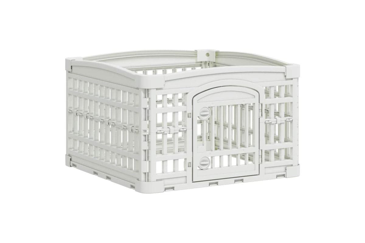 Vidaxl 4 Panel Dog Playpen 60 X 60 X 38 Cm Plastic White Foldable
