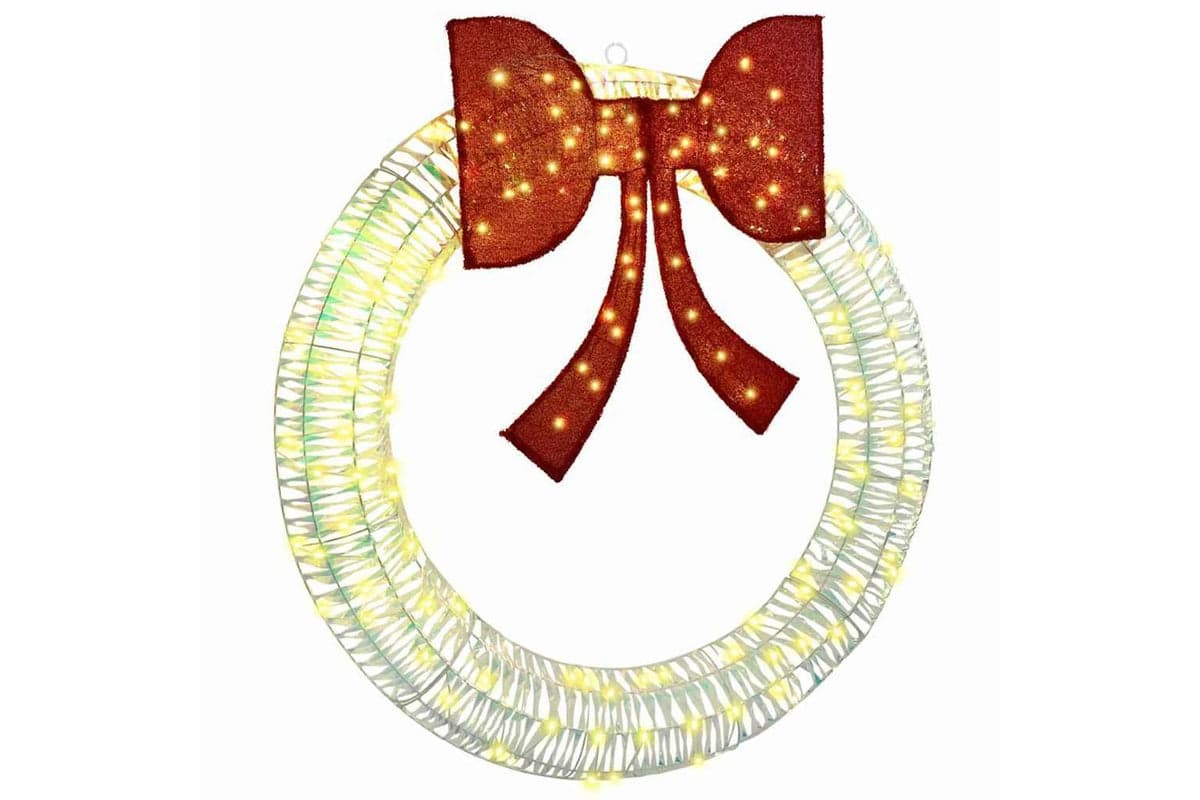 Vidaxl Wreath With 150 Leds Warm White 120 Cm Pet