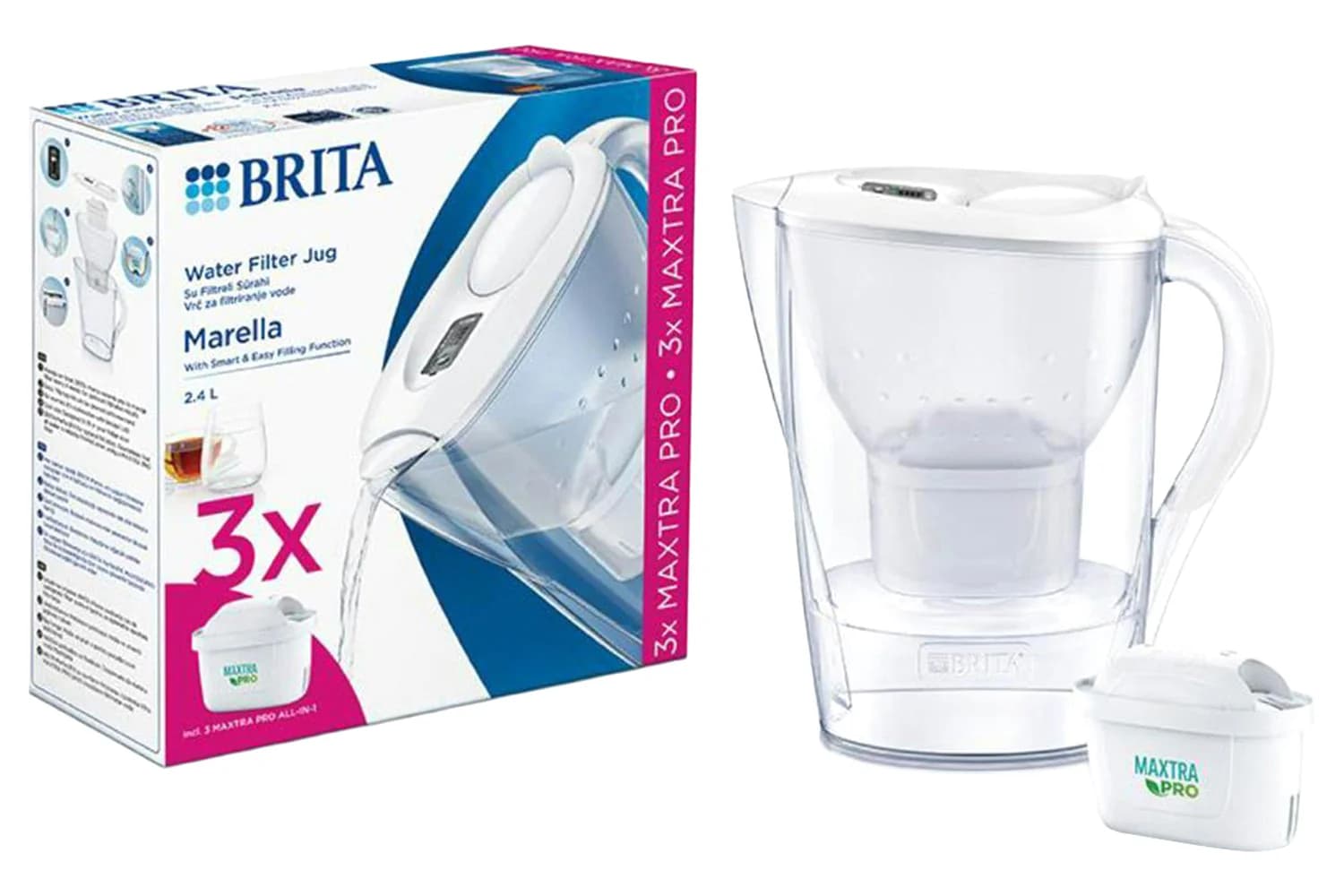 Brita | Marella Maxtra Pro Water Filtering Jug | White | S1052721