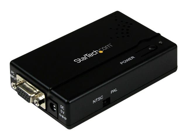 STARTECH.COM - StarTech High Resolution VGA to Composite (RCA) or S-Video Converter - PC to TV Video Adapter - 1600x1200 RGB to TV (VGA2VID) - video converter - black