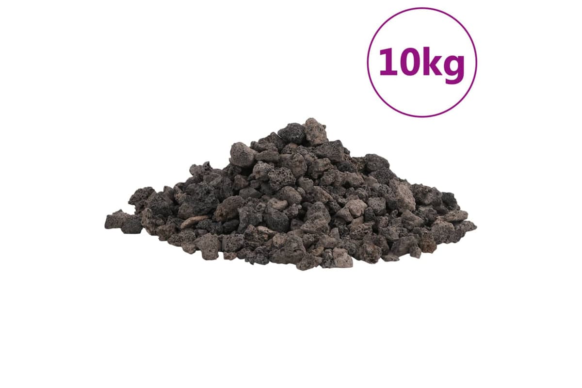 vidaXL 155317 Volcanic Rocks 10 Kg Black 1-2cm