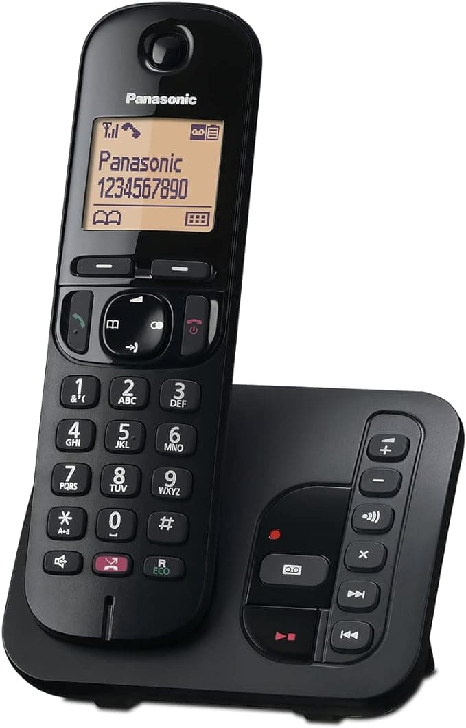 Panasonic Cordless Phone + Answer Machine - Black | KX-TGC260