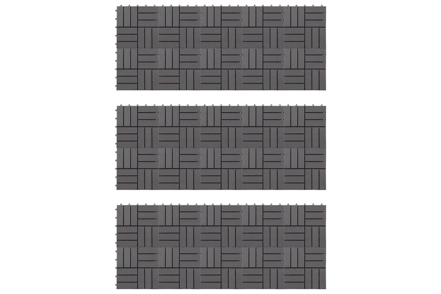 vidaXL 3054435 Decking Tiles 30 Pcs Grey Wash 30x30cm Solid