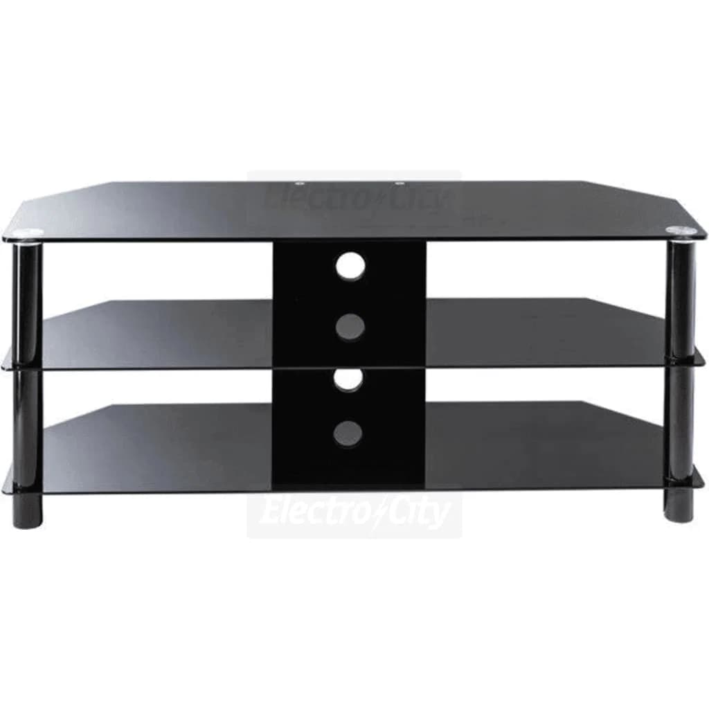 Sinox 100cm 3-Tier Tempered Glass TV Floor Stand for 40–49 Inch TVs | Black