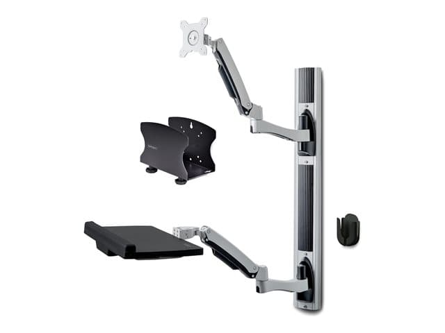 Startech Wall Mount Workstation, VESA Mount For 32" Monitors (22lb/10kg), Fully Articulating Arms For Single Monitor Mount & Keyboard Tray, Includes D