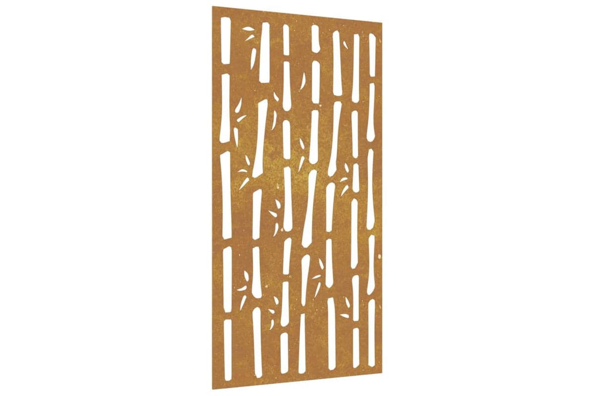 Garden Wall Decoration 105x55 Cm Corten Steel Bamboo Design