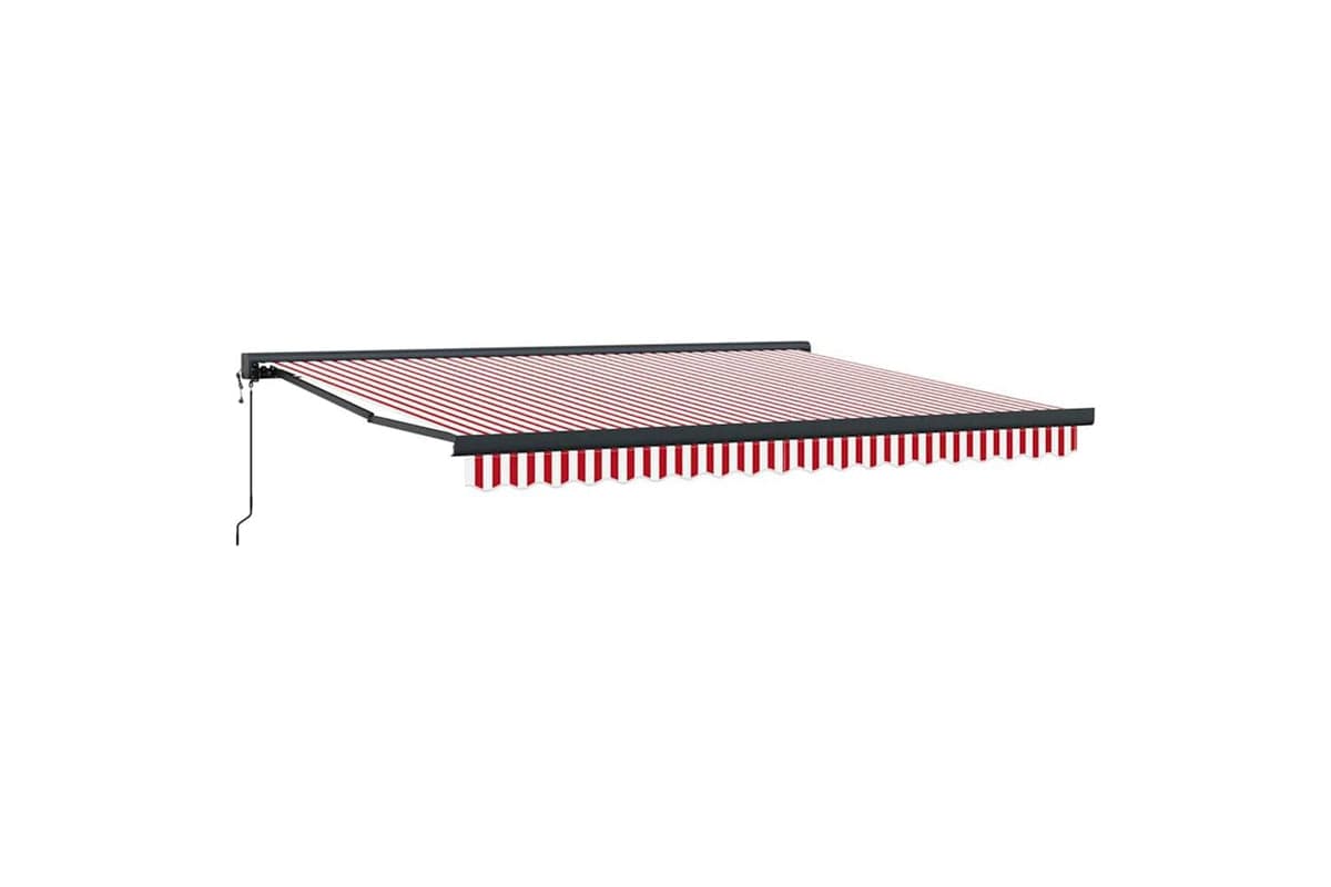 Vidaxl Retractable Awning Red And White 400 X 300 Cm Fabric Metal