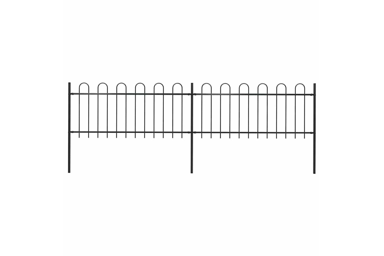 Vidaxl Garden Fence With Top Steel 3.4x0.8 M