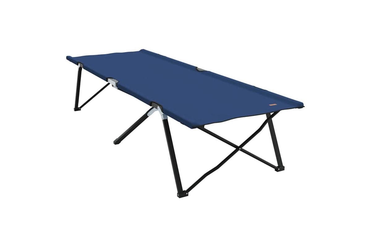 Vidaxl Folding Camping Bed Blue 206 X 76 X 74 Cm Oxford And Steel