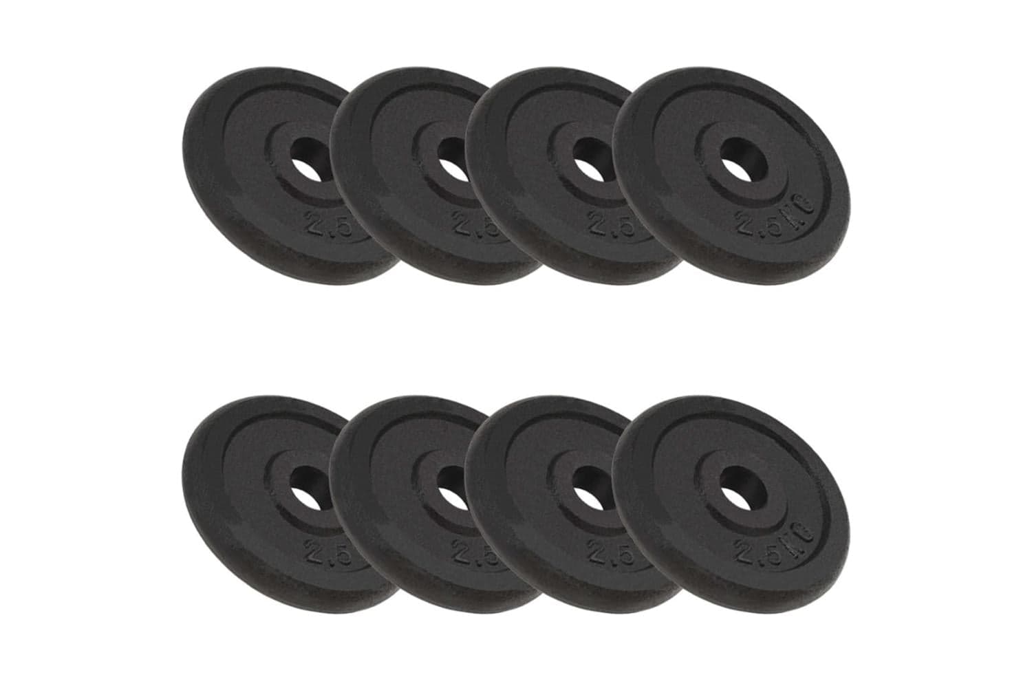 Vidaxl 91391 Weight Plates 8 Pcs 8x2.5 Kg Cast Iron