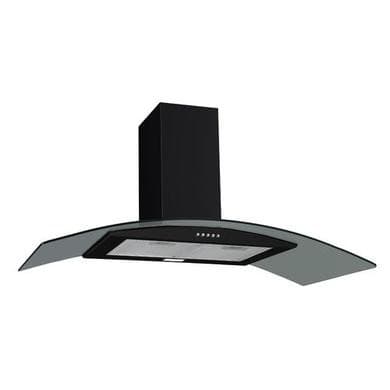 electriQ 100cm Curved Glass Chimney Cooker Hood