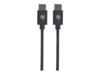 MANHATTAN - USB-C to USB-C Cable, 50cm, Male to Male, Black, 480 Mbps (USB 2.0), Hi-Speed USB, Lifetime Warranty, Polybag - USB-C cable - USB-C to USB-C - 50 cm