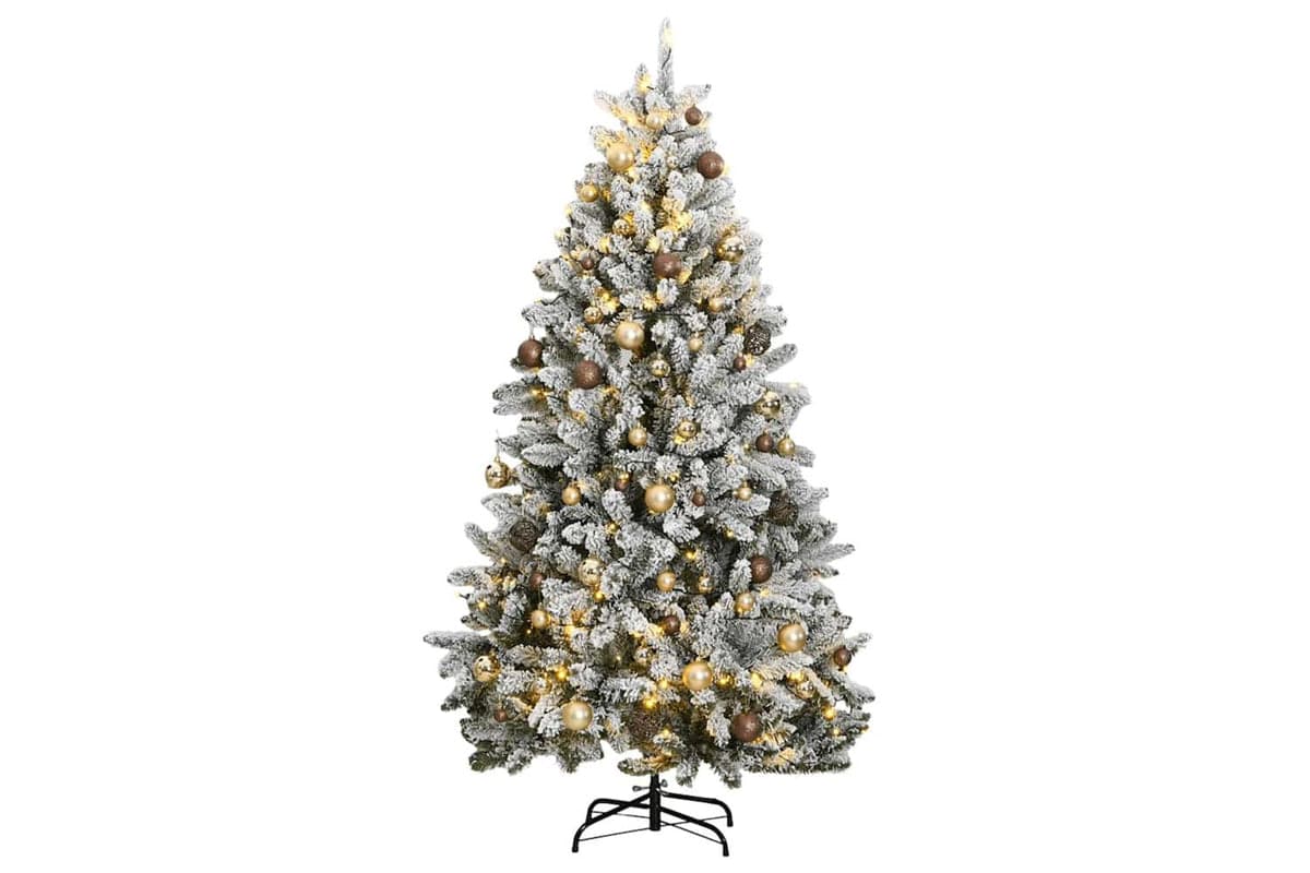 Vidaxl Artificial Hinged Christmas Tree 300 Leds Ball Set 210 Cm