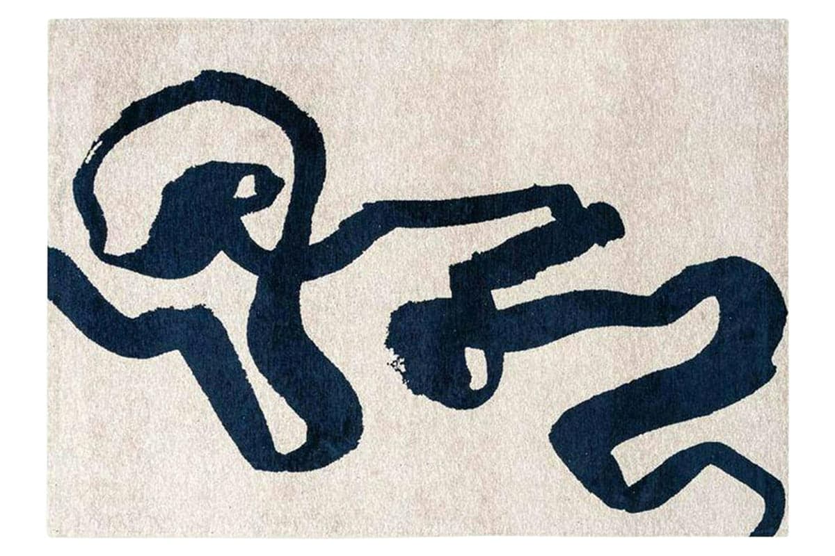 Louis De Poortere | Ribbon Sea Eco Rug | Beige/Blue | 80 x 150 cm