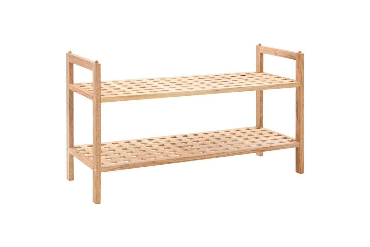 vidaXL 247102 Shoe Rack Solid Walnut Wood 69x26x40cm