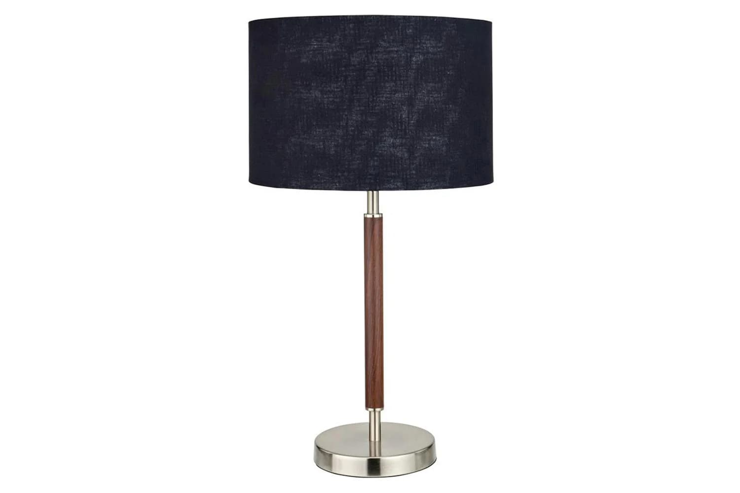 Gianni Table Lamp | Silver/Wood Effect