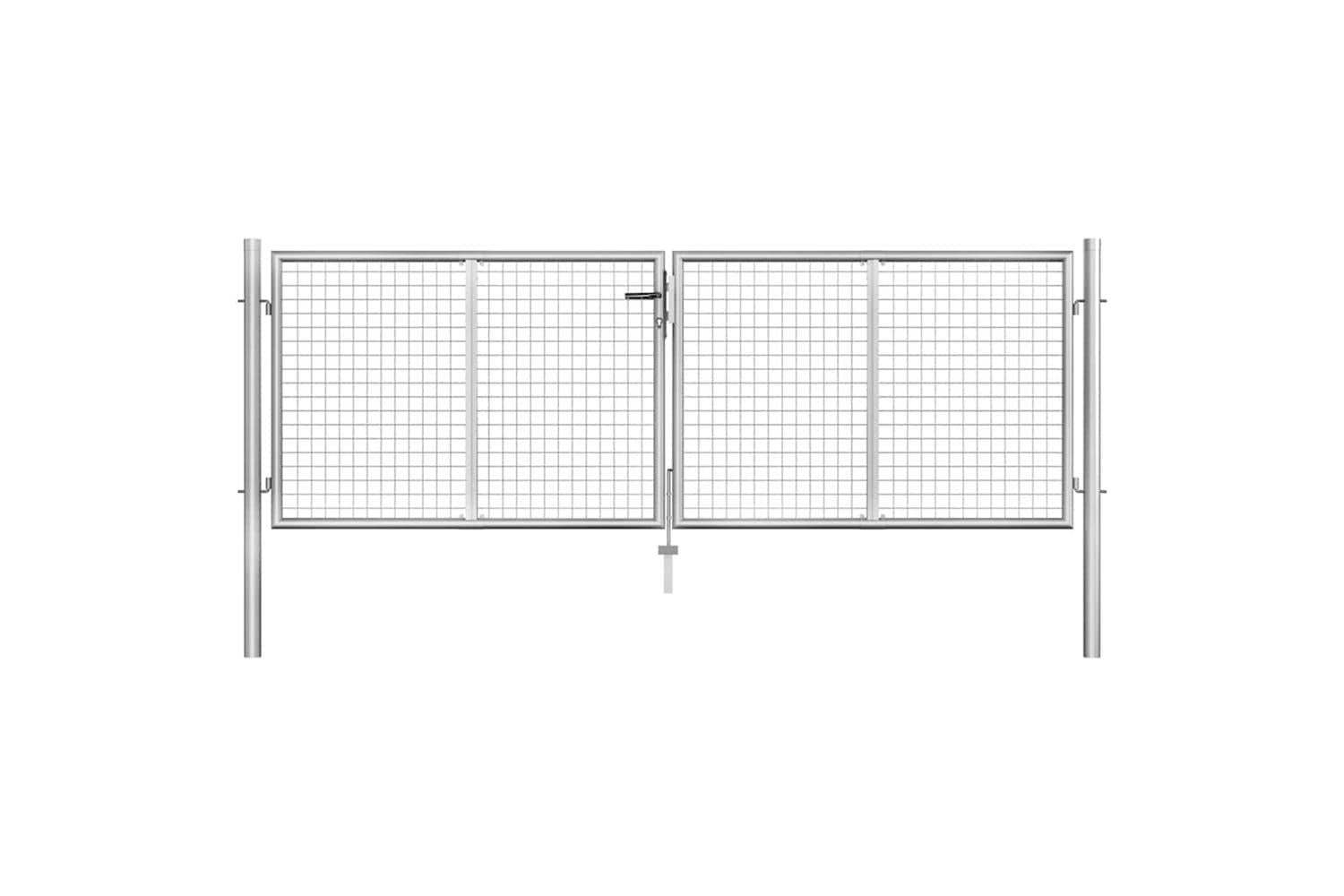 vidaXL 144761 Garden Gate Galvanised Steel 306x125cm Silver