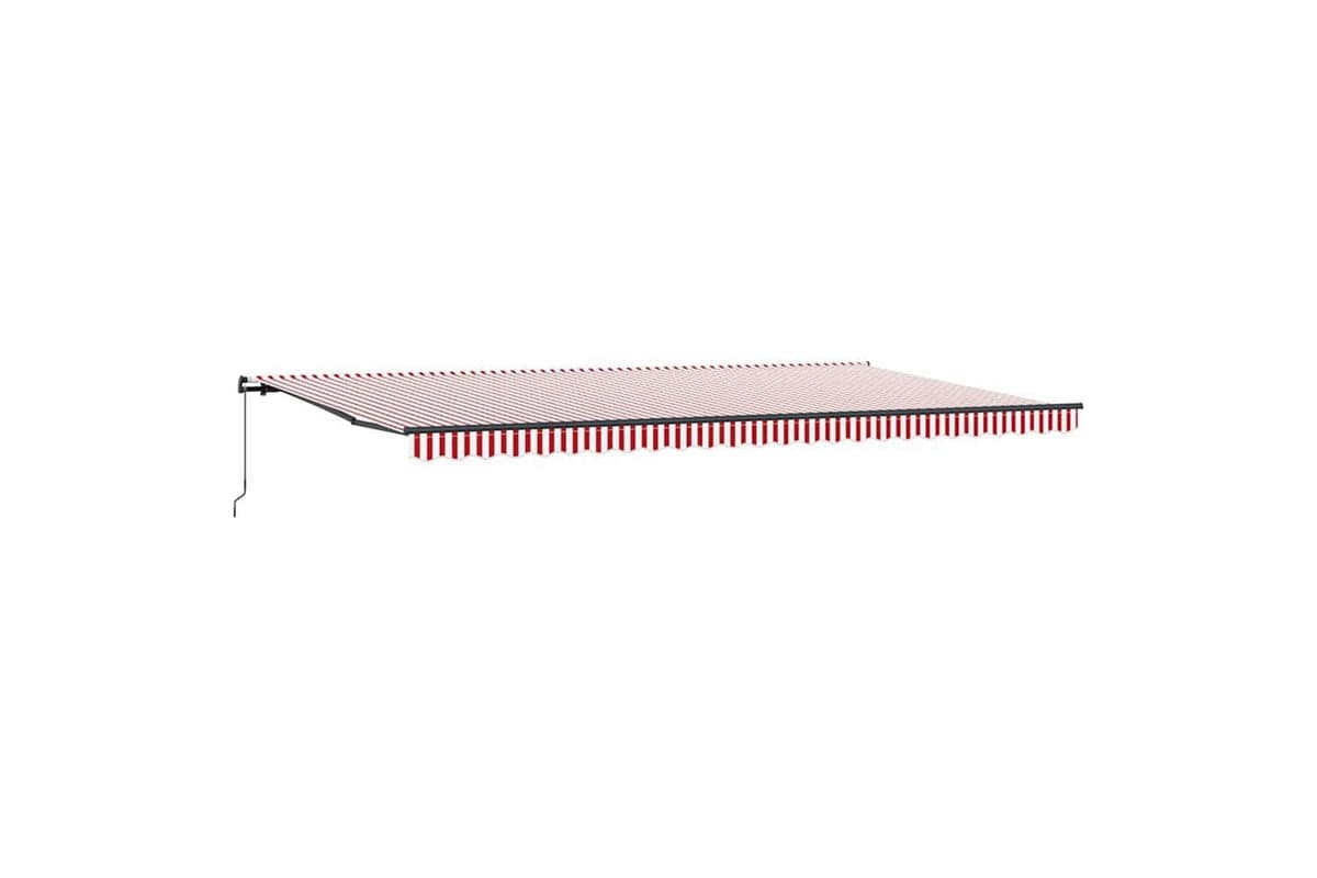 Vidaxl Retractable Awning Manual Red And White 600 X 350 Cm Fabric
