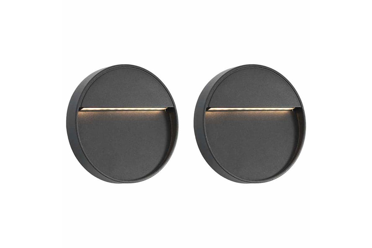 Vidaxl 45658 Outdoor Led Wall Lights 2 Pcs 3 W Black Round